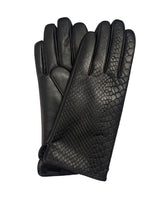Snakeskin Print Genuine Leather Glove